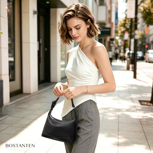 Image of BOSTANTEN Crossbody Purse for Women Small Shoulder Bag | Soft Suede or Vegan Leather, Compact yet Roomy, Versatile Adjustable Strap, Lightweight Everyday Design
