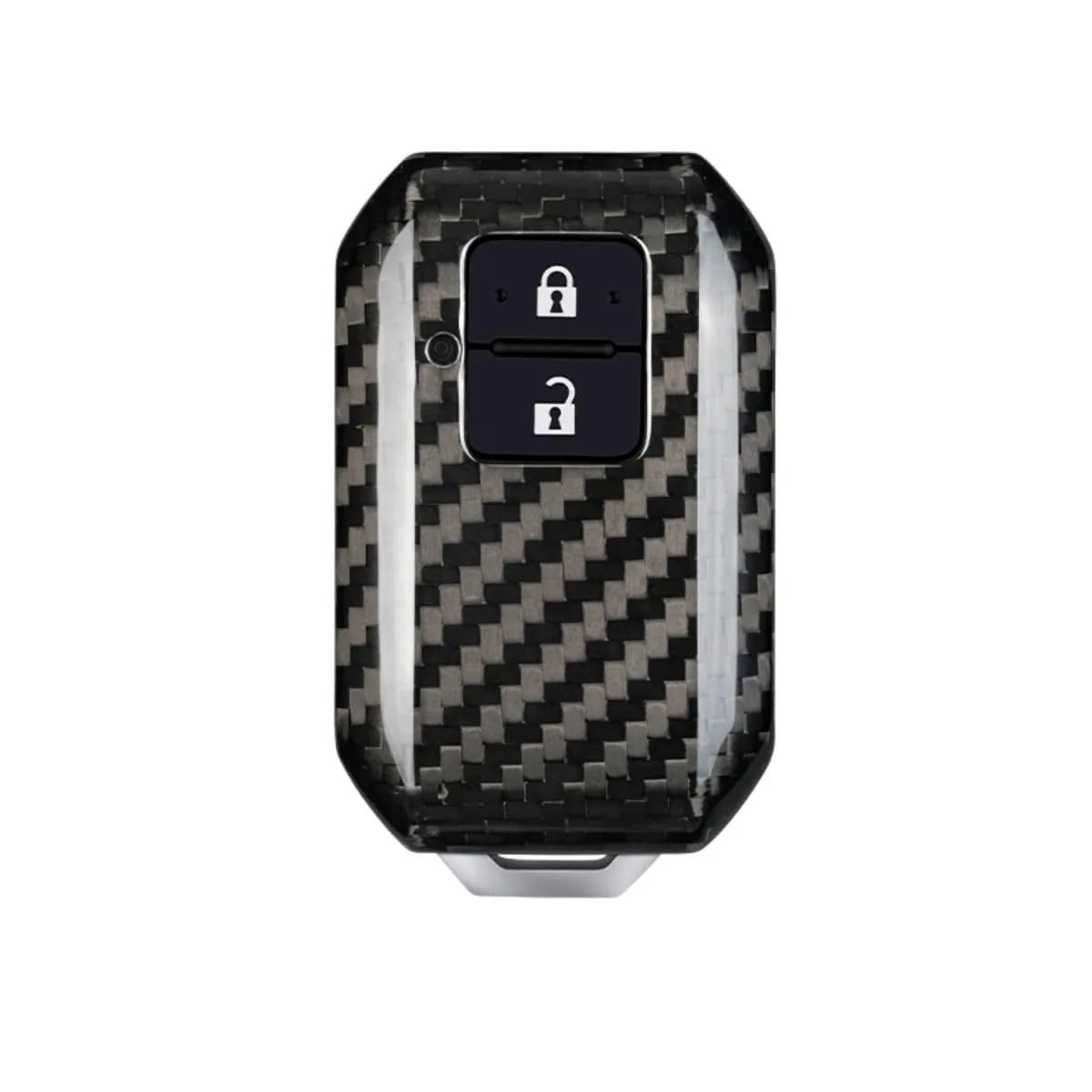 Guscio di copertura per chiave auto in fibra di carbonio a 2 pulsanti per Suzuki per Swift Maruti Dzire Ertiga Wagon R Monopoly Key Fob Cover per chiave auto(Silver black)