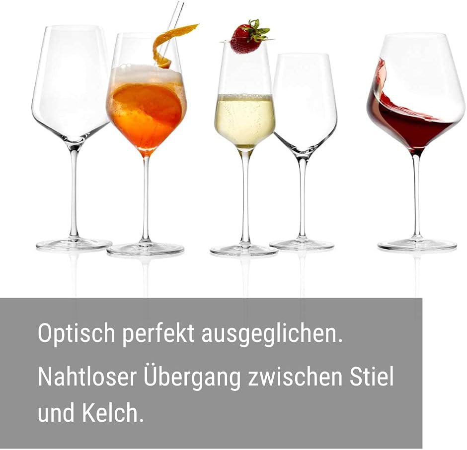 Stölzle Lausitz Starlight White Wine Glasses 410 ml I Set of 6 I Wine Glasses Dishwasher Safe I High-Quality Crystal Glass I White Wine Glasses Set Shockproof I Highest Quality