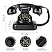 Retro Landline Telephone, Sentno 1960's Vintage Corded Dial Phone Classic Old Fashion Telephones Wired Desk Telephone for Office and Home (Black)