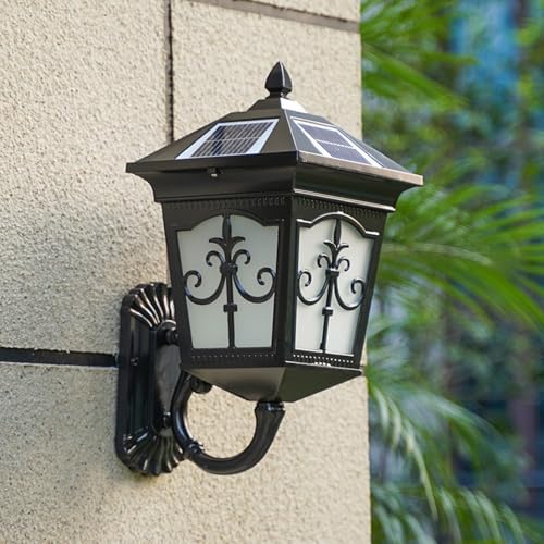 Applique murale solaire avec télécommande lumière chaude naturelle blanche 45cm