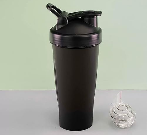 Botellas agitadoras grandes de 28 onzas para mezclas de proteínas, con bola batidora de alambre de acero inoxidable, botella agitadora de proteínas,