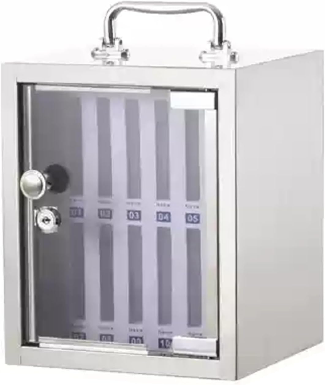 Mobile Phone Storage Box Transparent Acrylic Mobile Phone Security Locker with Key,Mobile Phone Storage Cabinet - Aluminum Alloy Locker with Lock & Key, 60 Slots Portable Phone Lock Box with