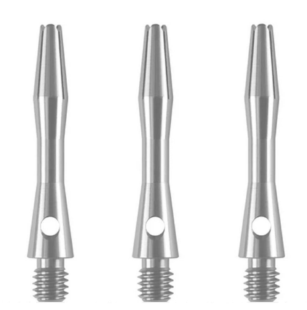 US Darts Silver Aluminum Dart Shafts - 3 Sets (9 shafts), 2BA Ex-Short Length + O'rings - 1 1/4 in