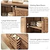 T4TREAM Farmhouse Sideboard Buffet Cabinet with Storage, 60" Large Kitchen Cabinet w/Sliding Barn Doors and 4 Drawers, 31.2'' Tall Wood Coffee Bar Table for Dining Room, Light Tree Knot #3