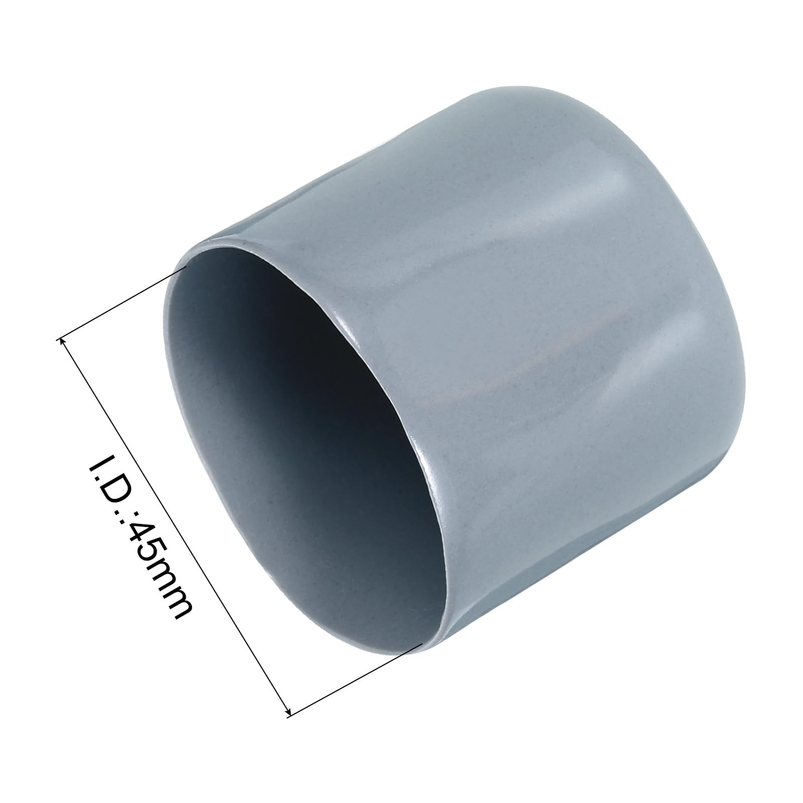 sourcing map 4Pcs Caoutchouc Embouts 45mm ID Vinyle Rond Embout Couverture Protecteurs Filetage de Vis Noir