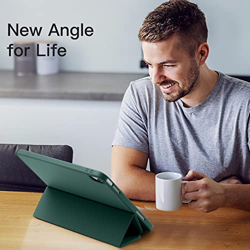 Image of Akkerds Compatible with iPad (A16) 11th Generation Case 11 Inch 2025, for iPad 10th Generation Case 10.9 Inch 2022 with Pencil Holder, Slim Trifold Stand Protective Cover with Soft TPU Back,Pine Green