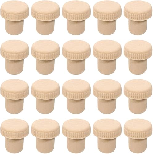 Hemoton Decantador de whisky, decantador de whisky, 20 unidades, tapones de corcho, tapones de corcho para botella de vino de madera, tapones de