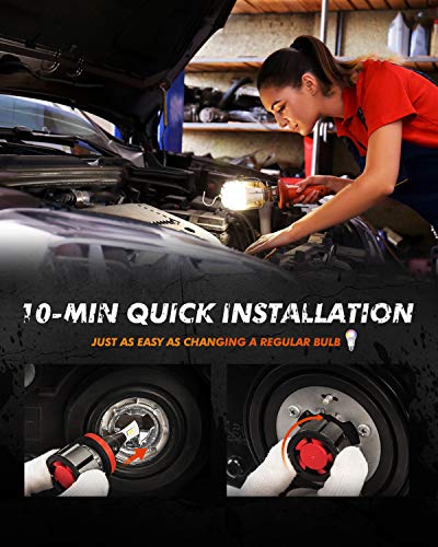 Image of SEALIGHT 9006 LED Bulbs, L2 HB4 24,000LM Super Brightness 6000K Cool White Bulbs, IP68 Waterproof, Plug and Play, 15000RPM Turbo Fan, 60000Hrs Lifespan, 1:1 Size Driving Bulbs, Pack of 2