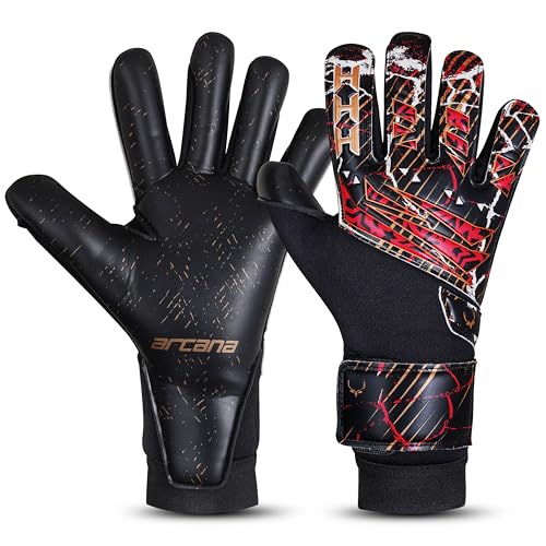 HHH Guantes de Portero de fútbol niños, jóvenes, Adultos y Hombres Guantes de Portero Profesionales de látex de 4 mm con absorción de Impactos y Palmas de Gran Agarre con Corte Gecko (Talla 6)