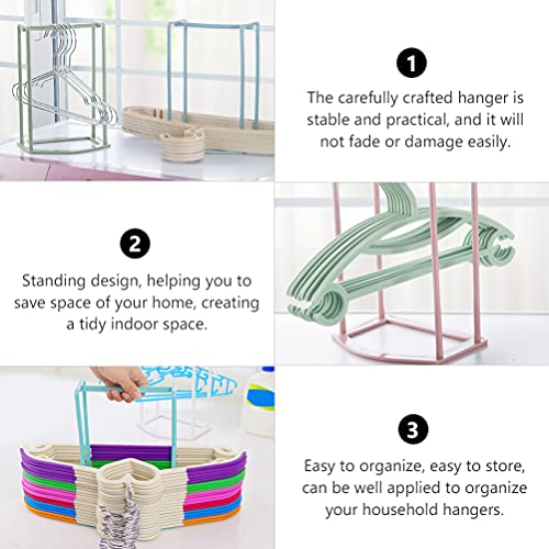 DOITOOL Clothes Hanger Storage Tool Portable Organizer Rack Space-Saving Metal Holder for Closet and Laundry Room 9.4X6.5X5 Inch - Image 4
