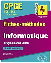 Download Informatique CPGE ECS et ECE (1re et 2e années) - Fiches-méthodes et exercices corrigés PDF