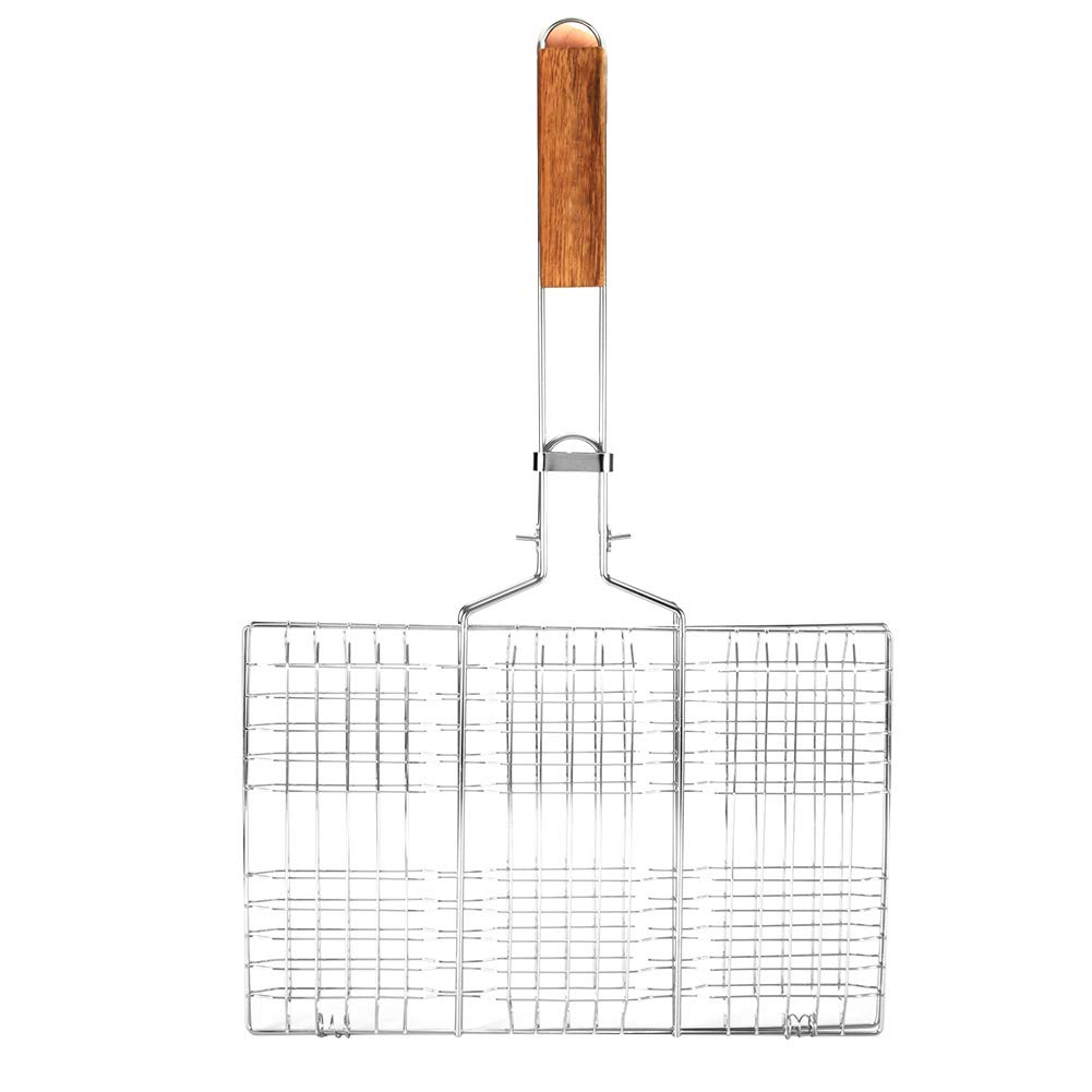 Cesta para Parrilla, Cesta para Asar Pescado, Cesta Portátil de Metal para Barbacoa para Pescado, Verduras Y Gambas, Accesorios para Barbacoa