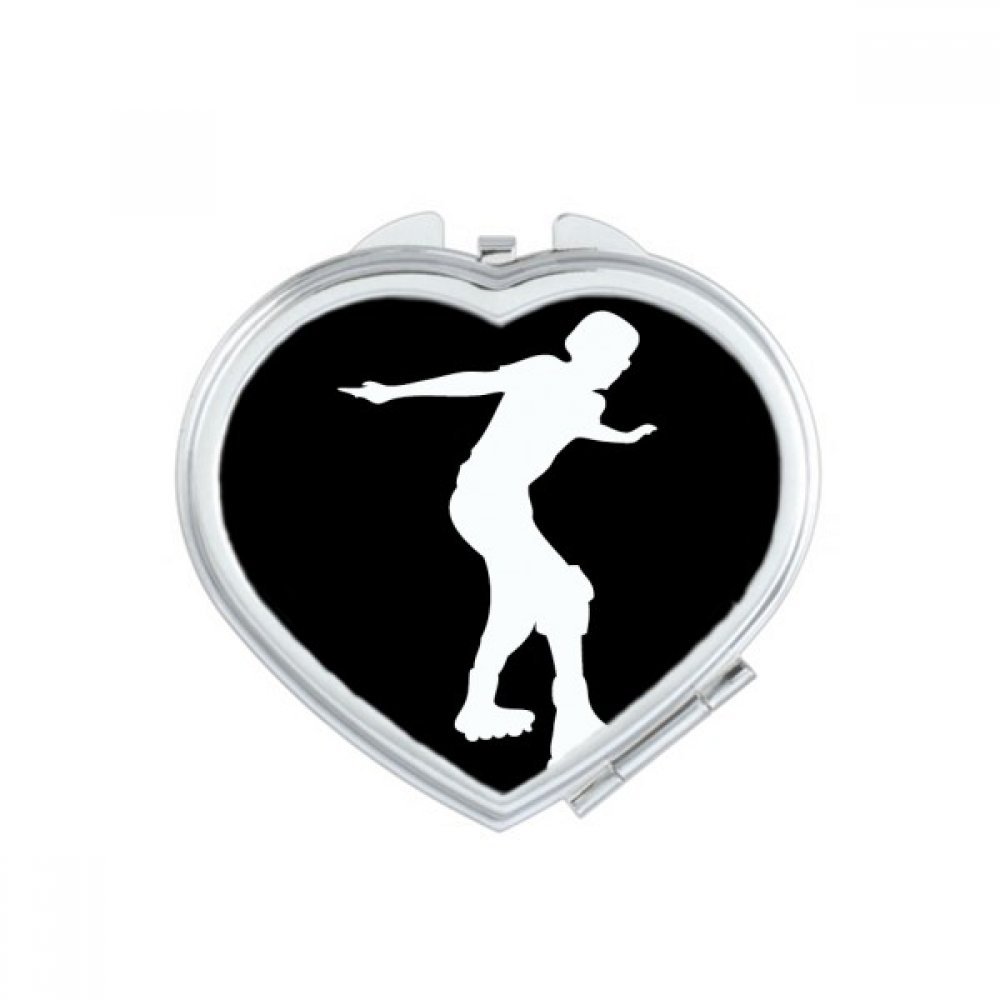 Miroir de poche roller sport silhouette cœur maquillage compact mignon petit