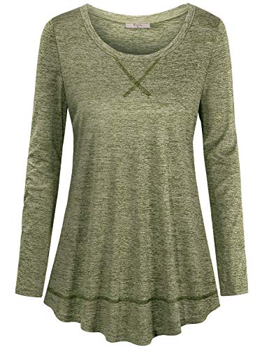 Cestyle Yoga Long Sleeve Tops for Women, Ladies Workout Clothes Scoop Neck Feminine Baggy Moisture Wicking Pilates Athletic Running Exercise Clothes Army Green X-Large Cestyle Yoga Long Sleeve Tops for Women, Ladies Workout Clothes Scoop Neck Feminine Baggy Moisture Wicking Pilates Athletic Running Exercise Clothes Army Green X-Large