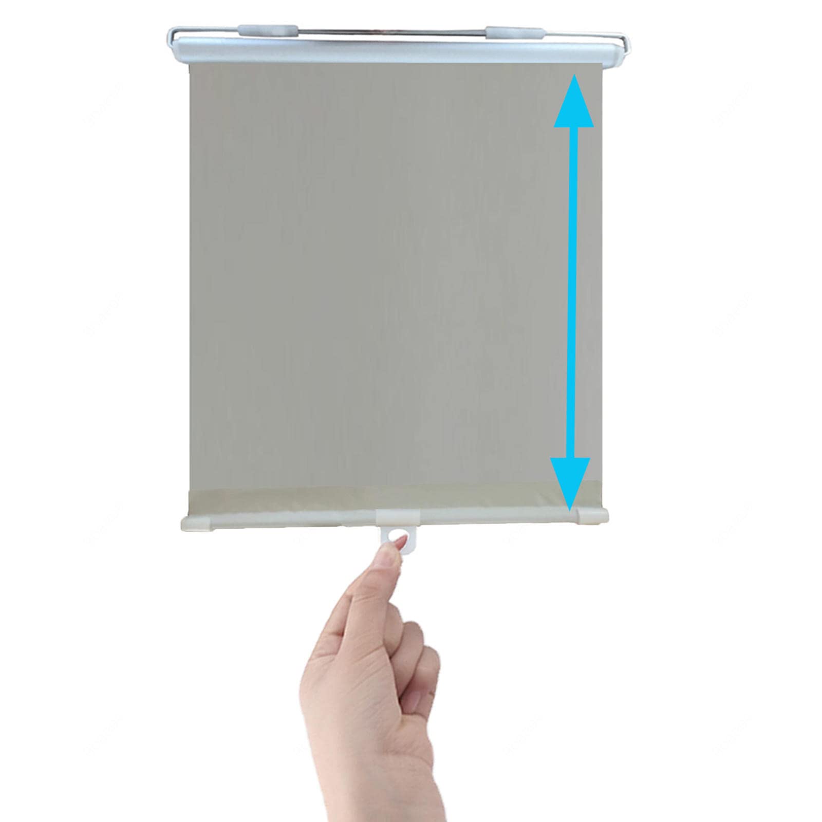 Xrdbfd Grey Suction Cup Roller Blind Window Blind, Retractable Blackout Roller Shades, Blackout Curtains Without Drilling, Portable Sunshade Roll Up Blinds For Home/Office,-65X125cm(25.6 * 49.2In)