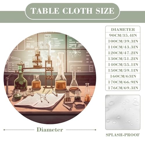 Nappe ronde en Spandex anti pli et imperméable pour table 170 cm