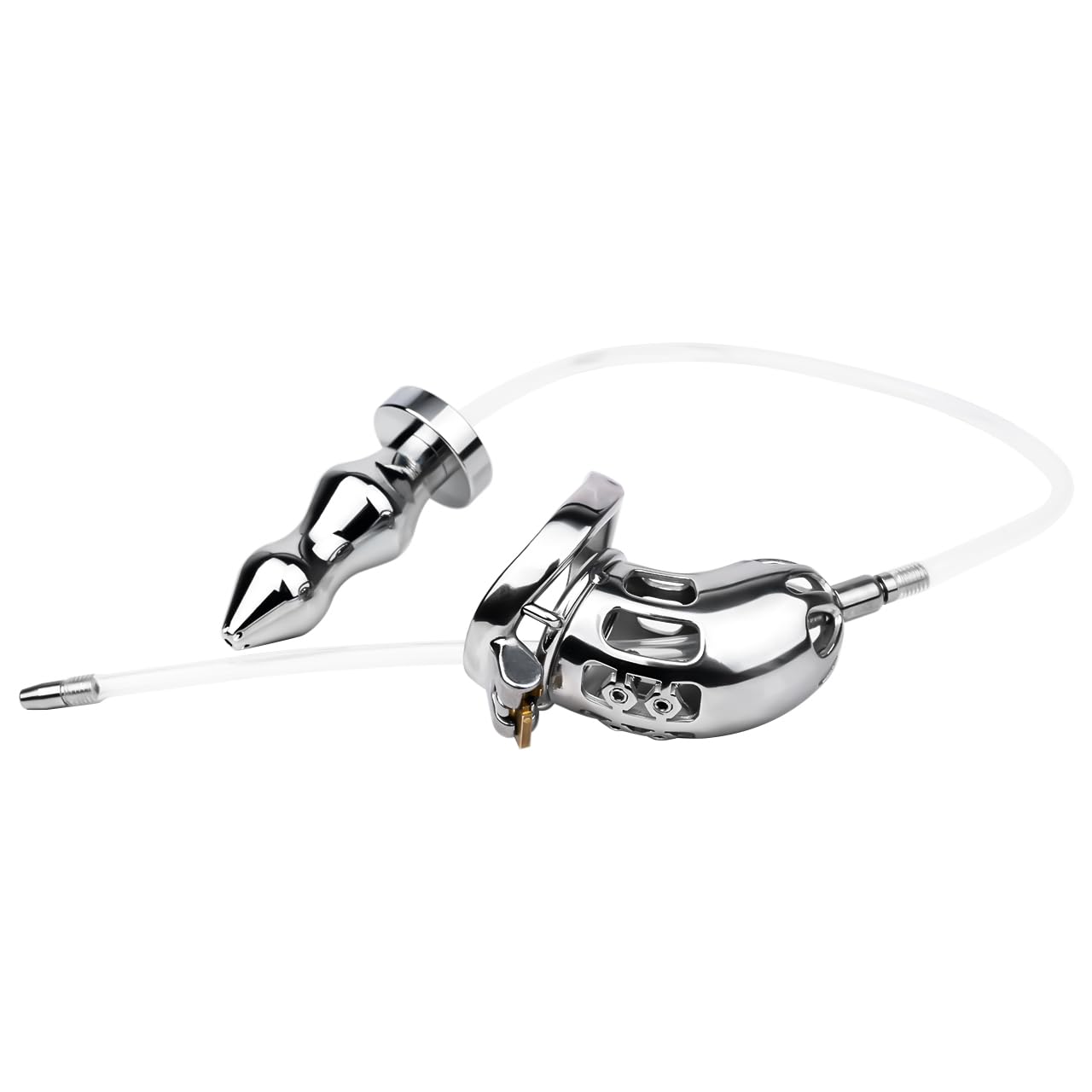 Chastity Cage Men Cage De Chasteté Métal Homme Petite Chastity Cage Pour Pénis Punition D'esclave Sextoyse Couple Plaisir (L,50MM)