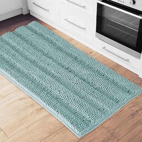 NICETOWN Bath Mat Shower Rugs Slip-Resistant Extra Absorbent Soft Fluffy Thick Bath Mat, Dog Entry Mat, Non-Slip Microfiber Shag Floor Runner, Dry Fas