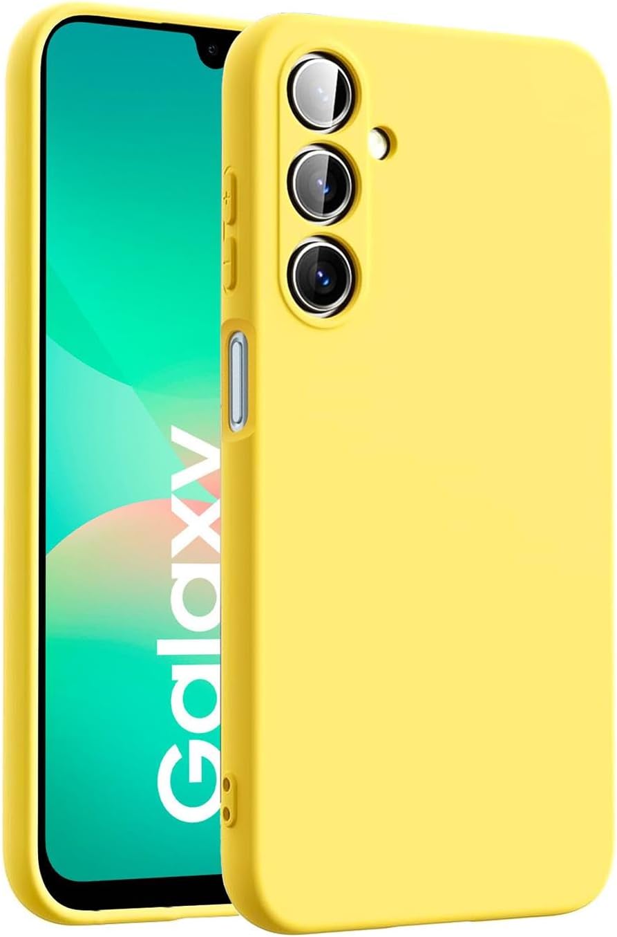 Verco Mobile Phone Case for Samsung Galaxy A26 5G Case Silicone Gel [Soft Lining] Protective Case for Samsung A26 5G Case Shockproof Yellow