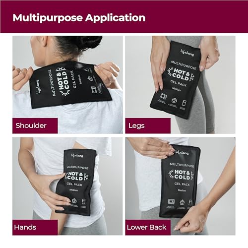 Image of Lifelong Reusable Hot and Cold Gel Pack for Pain Relief |Flexible Ice Pack for Injuries, Knee, Shoulder, Back & Neck|Hot & Cold Therapy Gel Pack for Swelling, Muscle Pain & Recovery|