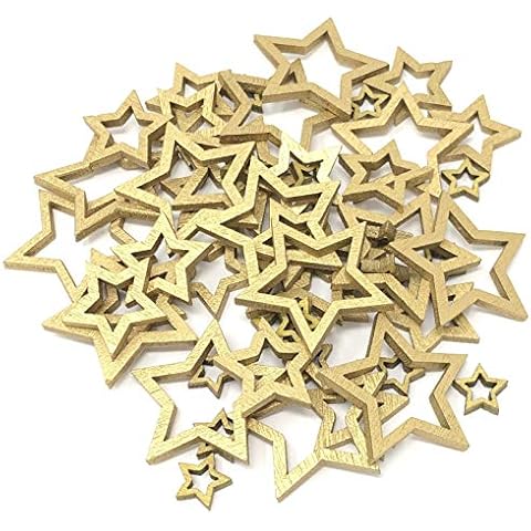 Special Touches Gold Mixed Size Cut-Out Open Stars Christmas Craft Scrapbook Vintage Confetti Star - Pack of 50 Cover