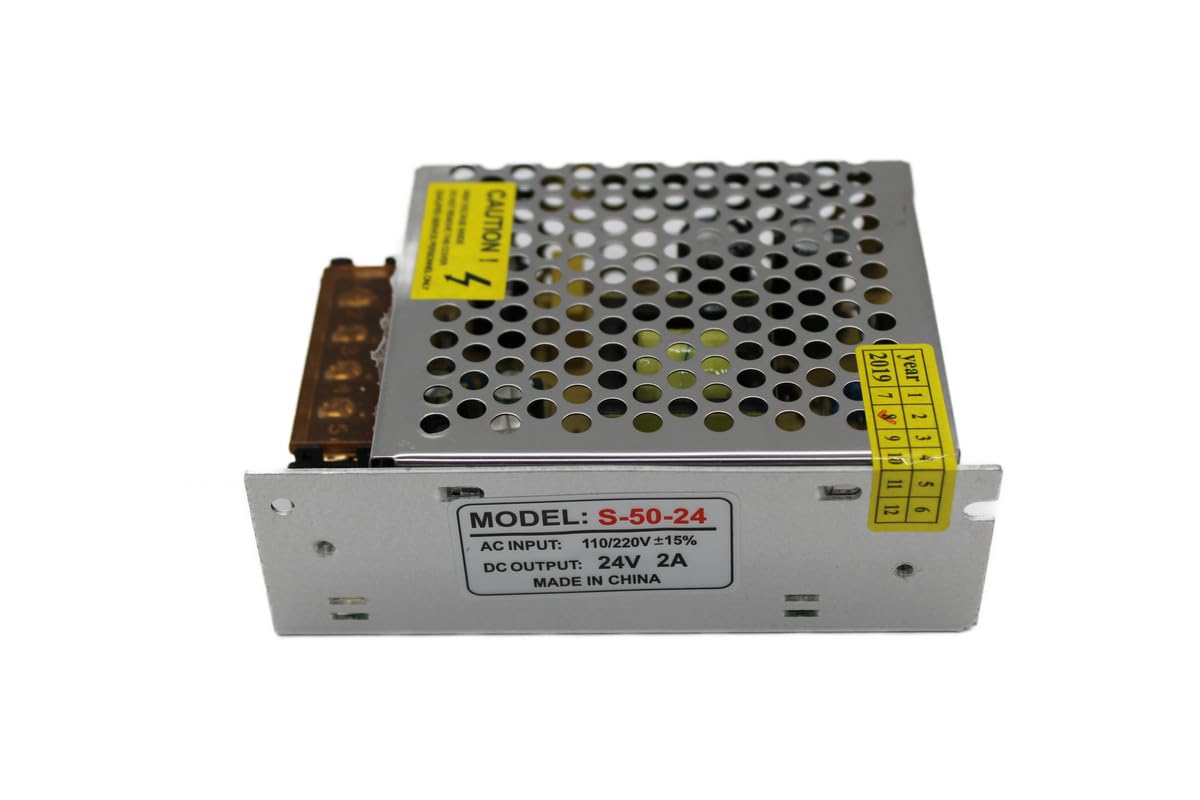 Besomi Electronics Switching Power Supply Model S-50-24, AC-to-DC Converter, 24V 2A Output, Universal Voltage Input