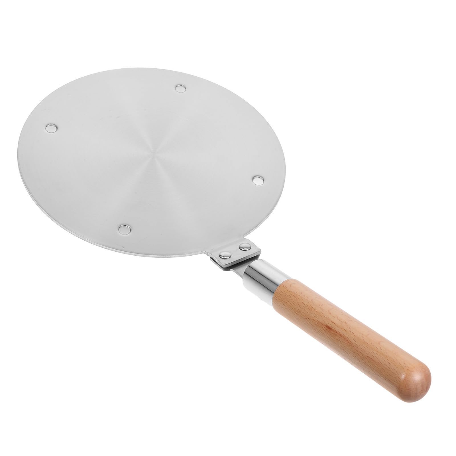 Disque diffuseur de chaleur induction en acier inox durable avec manche bois élégant
