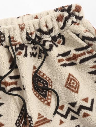 ZAFUL Men's Fluffy Teddy Beam Feet Pants Plush Warm Soft Pajama Pants Winter Cozy Fleece Baggy Lounge Trouser Sleepwear4