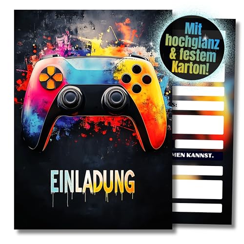 HIDEBLOOM Gaming Einladungskarten 12 Stück