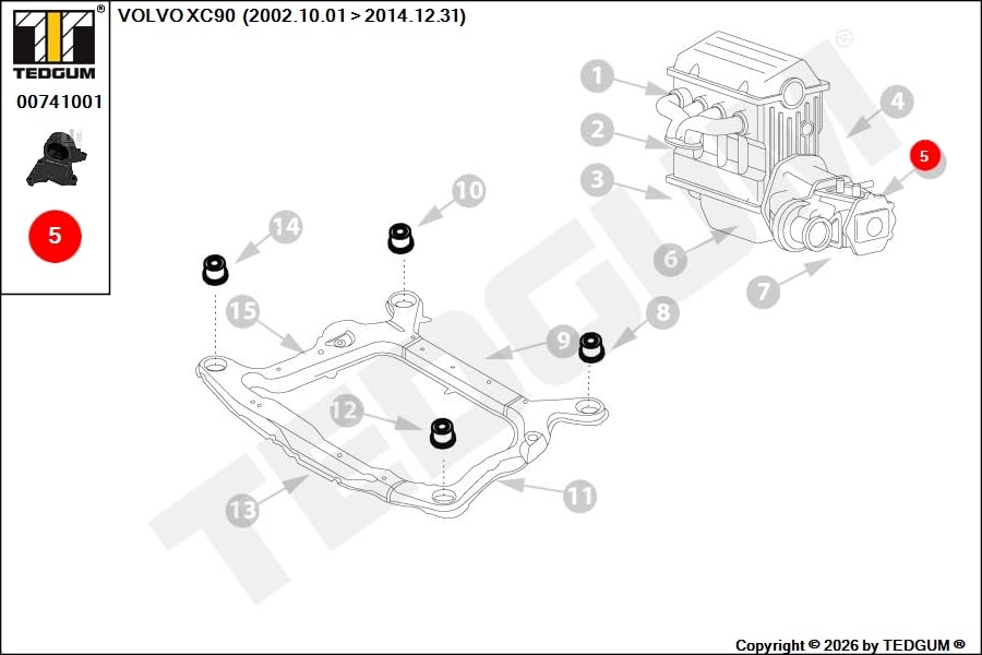 TEDGUM 00741001 SUPPORTO MOTORE-CAMBIO POSTERIORE