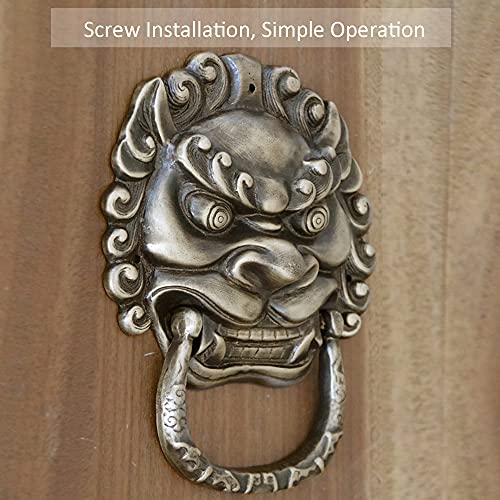 Aldaba para puerta de latón macizo vintage con acabado envejecido elegante 6