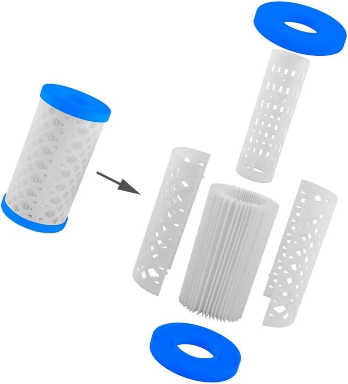 Lot de 6 filtres de piscine universels de type A type C ou III de rechange pour pompe de filtre de piscine Intex & Bestway 29000E/59900E, filtre de piscine réutilisable de type A/C pour