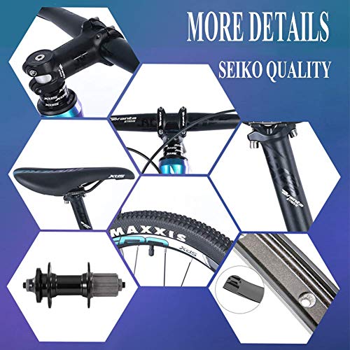 GJZM Mountainbike Aluminium 11-Gang Mountainbike, 27,5 Zoll Big Wheels Hardtail Mountainbike, Herren Mountain Trail Bike, Verstellbarer Sitz, 17 Zoll – Bild 7