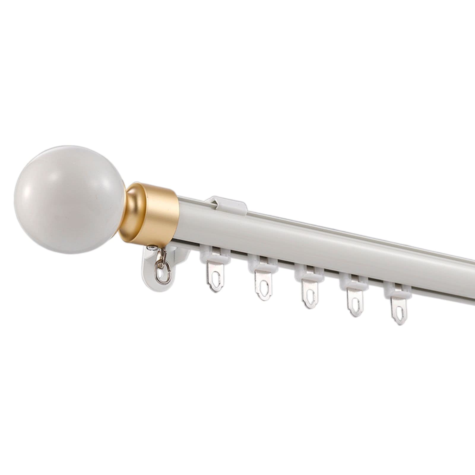 Ensemble De Tringles À Rideaux Avec Embouts Sphériques, Tringles À Rideaux Robustes De 100 À 600 Cm, Pour L'intimité Salon Chambre Baie Vitrée Porte Coulissante(White,110cm/3.6ft)
