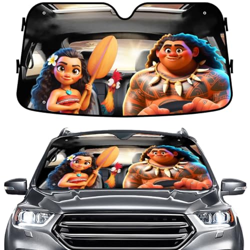 GENANY Polynesian Princess Windshield Sun Shade for Car SUV Truck (55x30 Inches), Sun Shade...