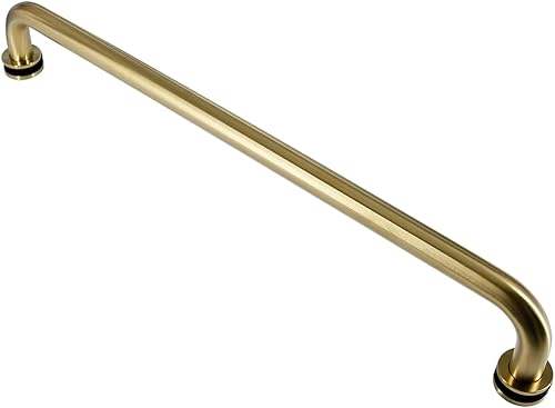 Miniatura 7 de Acero inoxidable 18 pulgadas redonda espalda con espalda puerta de ducha doble torre barra manija un par, cepillo acabado satinado BBTB1818-S