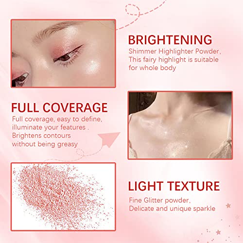 Body & Face Highlighter Powder Stick, Fairy Highlight Patting Three-Dimensional Face Powder Makeup, Highlight Powder Female Cosmetics, Brightenning Contouring Shinning Glowing Makeup #TOP2