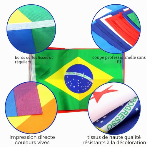 ANLEY Amérique latine 20 pays drapeaux de chaîne - assortiment de bannières de drapeau latino pour les événements internationaux Conférence décoration de fête Sports Bars - 30 Ft 20 drapeaux – vue 3