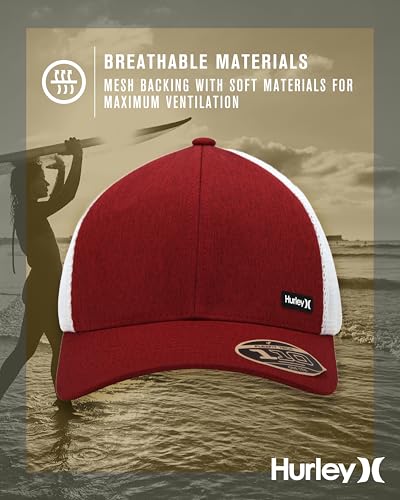 Image of Hurley Men's Caps - H2O-Dri League Baseball Caps for Men with Snapback Closure - Classic Mens Trucker Hats (S-XL)