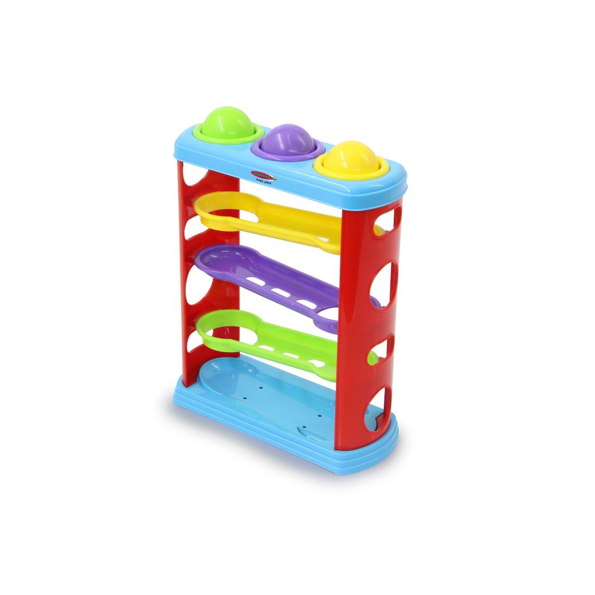 JAMARA 460585 Hammer Game Rolling Balls - Playfully Promotes Fine Motor Skills, Colourful Marble Run, 3 Coloured Balls, Made of Robust Plastic, Multi-Colour, Colourful