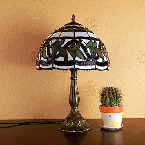 Lampe Tiffany 12 Pouces Lampe de Chevet Vitrail Style Rustique Bureau