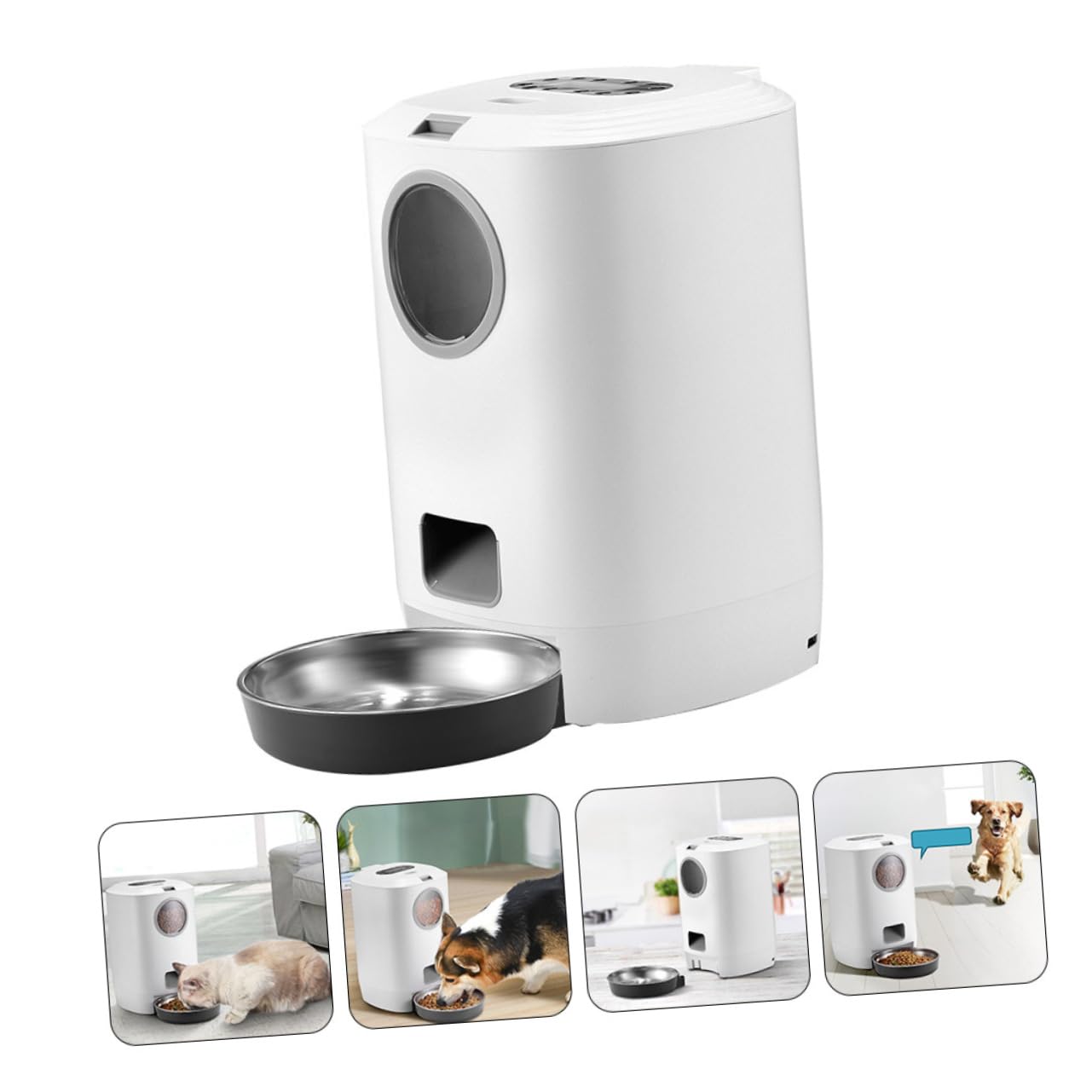 DOITOOL Comedero para Mascotas Automático De Abs para Perros y Gatos Temporizador Cuenco para Mascotas