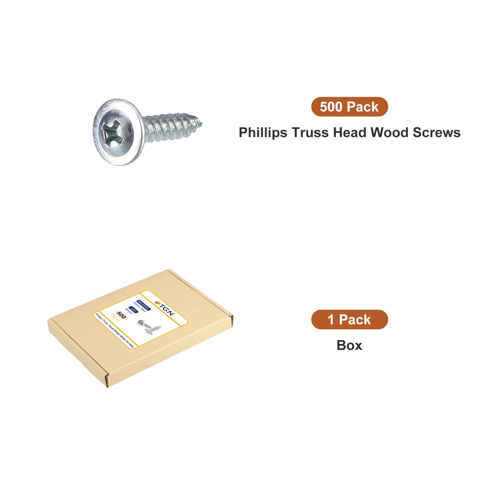 QUARKZMAN 500Pcs #8 x 3/4" Viti Autofilettanti A Testa Phillips Argento