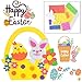 BigOtters Easter Craft Kits, 6PCS DIY Sets Including Hatching Chick Bunny Egg Easter Basket Craft Stick Sign Bunny Wreath and Rabbit Glasses for Kids Favor Classroom Daycare Homeschool Art Decor