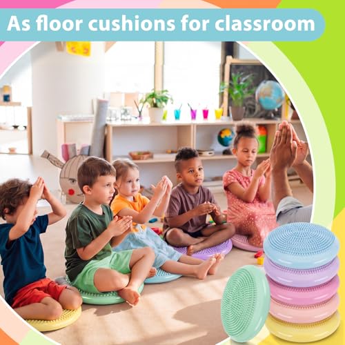 Image of Amylove Wiggle Seat Inflated Wobble Cushion for Sensory Kid | 13 Inch Balance Disc Kids Flexible Seating Exercise Sensory Pad Chair Cushion for Classroom Office School