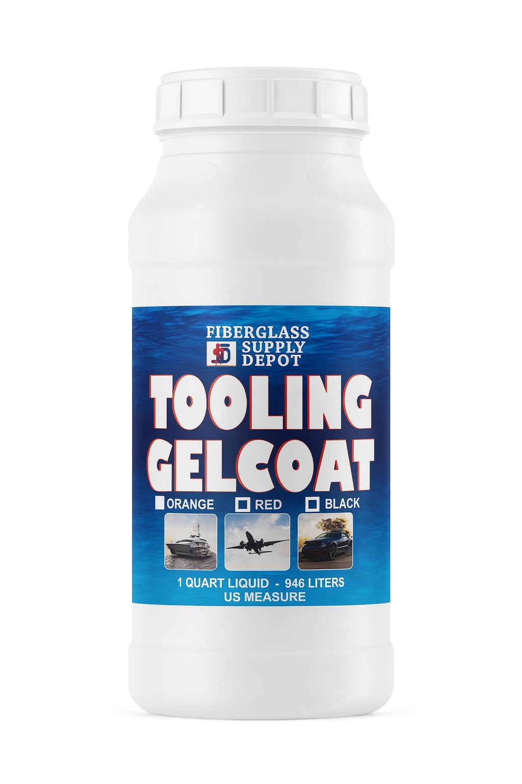 Fiberglass Supply Depot Orange Tooling Gelcoat Quart with 15cc Hardener (MEKP)