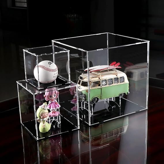 10x10x10 Inch Acrylic Display Case for Collectibles Clear Self-Assemble Storage Box Dustproof Organizer for Action Figures, Toys, Memorabilia & Home Display Alternative to Glass Case 4