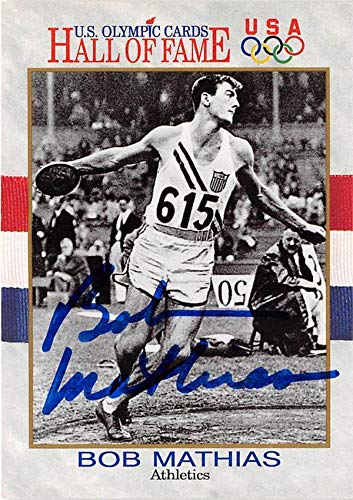 Sports Memorabilia Autograph Warehouse 249080 Bob Mathias Autographed Trading Card 1991 Impel No. 5 - Olympic Team Decathlon Gold Medal