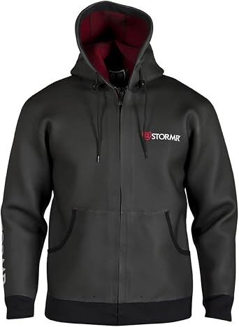 STORMR Mens Swell Neoprene Waterproof Windproof Fleece-Lined Oversized Weather Hoodie